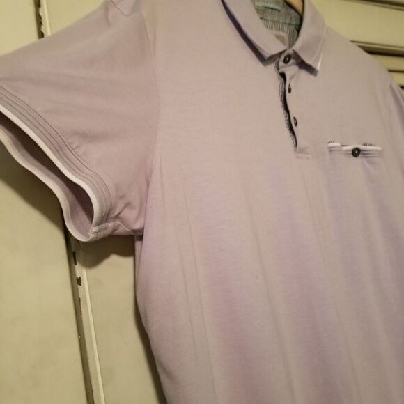 Ted Baker Lilac Short Sleeve Polo 5 / L - Picture 4 of 8